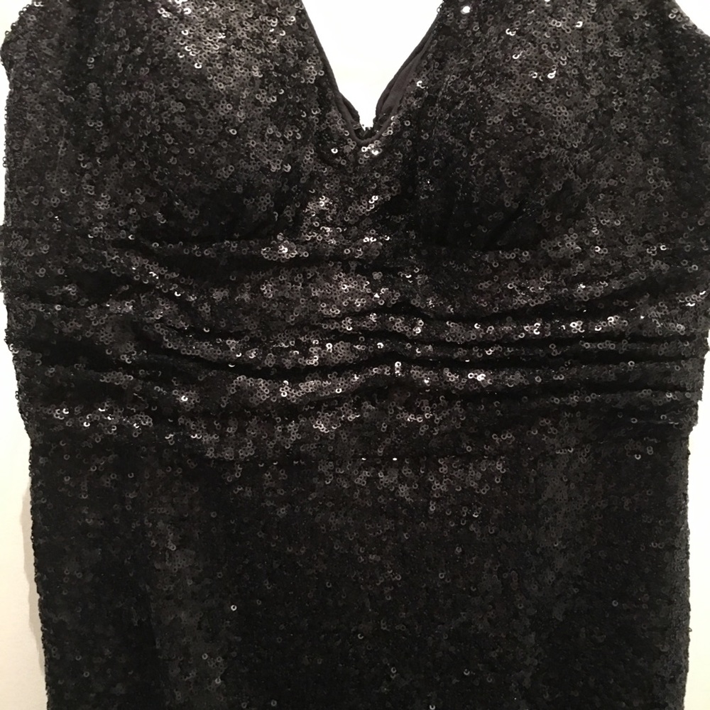 Eliza J Sequin V-Neck Sheath Cocktail Party Dress - Picture 6 of 8